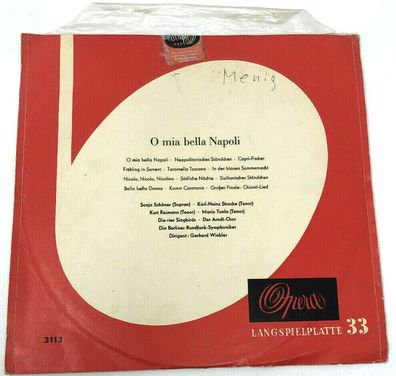 10" Schallplatte Opera 3113 -- O mia bella Napoli (270)