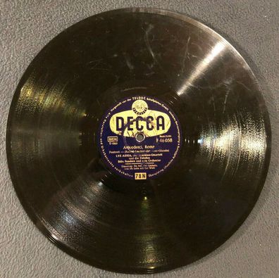 10" Schellackplatte Shellac Decca F46058 Du bist das liebste / Arrivederci (113)