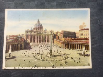 Postkarte 1937 Rom "Die St. Peterskirche" verschickt ohne Briefmarke
