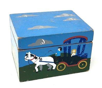 Kleine Holzbox Sammelbox Aufbewahrungsbox - Deckel abnehmbar 9,7 x 8 x 6,4 (W54)