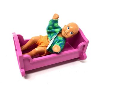 LEGO Duplo 1x Wiege Bett Bettchen rosa Puppenhaus mit Püppchen (W77)