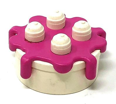 LEGO White Duplo Layer Cake with Dark Pink Icing (70)