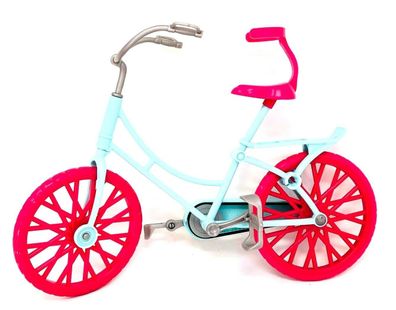 Barbie Fahrrad - Türkisfarben mit Gepäckträger und Pinken Rädern (W41)