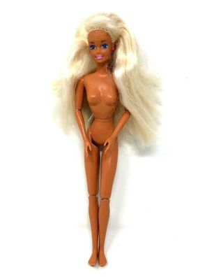 Mattel Barbie 1976 Kopf auf 1993 Körper mit rosa Ohrringen (252)