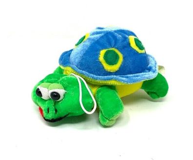 Plüsch Schildkröte ca. 14 cm lang - blau / grün - als Anhänger (W31)