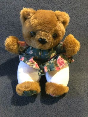 Plüschtier Teddybär braun mit Kleid ca. 16 cm groß Plüsch Teddy (264)