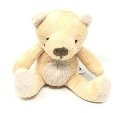 Kleiner superweicher Teddybär sitzend ca. 12 cm groß beigefarben (W52)