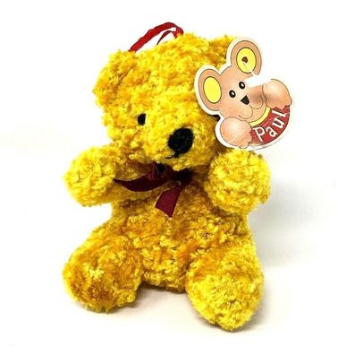 Kleiner Plüsch Teddy Anhänger goldfarben ca. 10 cm groß (W52)
