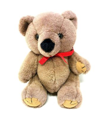 Kuschel Plüsch sitzender Teddybär mit Schleife ca. 19 cm groß (W2) (Gr. 19 cm)