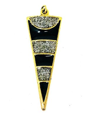 Ketten Anhänger in Form eines Dreiecks gold- / schwarz- / silberfarben 4,1 cm (K