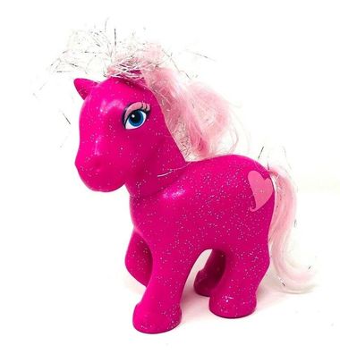 Spielzeug Pferd pink glitzernd mit beweglichem Kopf ca. 11,5 cm (W24)