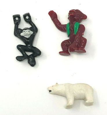 3 Stück Mini Actionfiguren Affen Eisbähr ca. 3 cm groß (148)