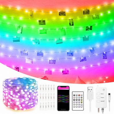 Smart LED fotoclips RGB lichterkette Innen 5 Meter WIFI SMART Alexa Google Home TUYA
