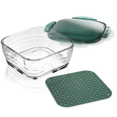 Genius Auffangbehälter Auflaufform Glasschüssel Set Nicer Dicer Chef 3-tlg 27055