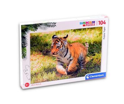 Clementoni Supercolor Puzzle - Puppy Tiger (104 Teile) Tigerbaby Raubkatze