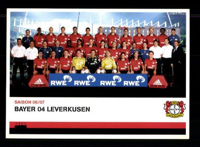 Mannschaftskarte Bayer Leverkusen 2006-07 ohne Unterschrift