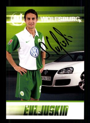 Sergej Evljuskin Autogrammkarte VFL Wolfsburg 2007-08 Original Signiert