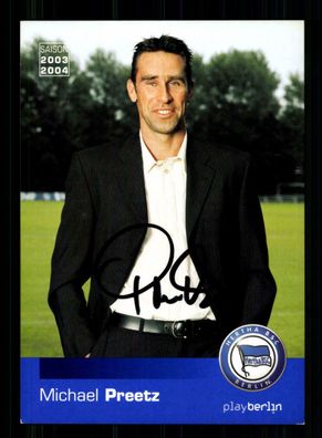 Michael Preetz Autogrammkarte Hertha BSC Berlin 2003-04 Original Signiert