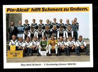 Original Mannschaftskarte Blau Weiss 90 Berlin 1989-90