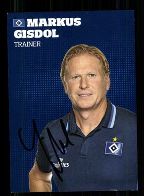 Markus Gisdol Autogrammkarte Hamburger SV 2016-17 Original Signiert