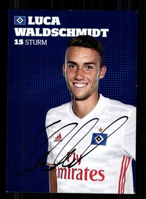 Luca Waldschmidt Autogrammkarte Hamburger SV 2016-17 Druck Unterschrift