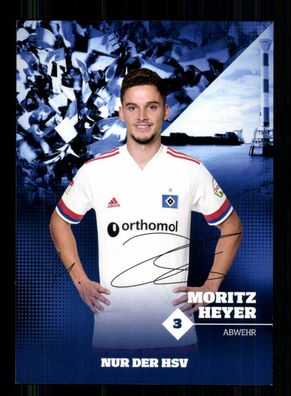 Moritz Heyer Autogrammkarte Hamburger SV 2020-21 Druck Unterschrift