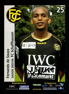 Fernando de Souza Autogrammkarte FC Schaffhausen 2005-06 Original Signiert