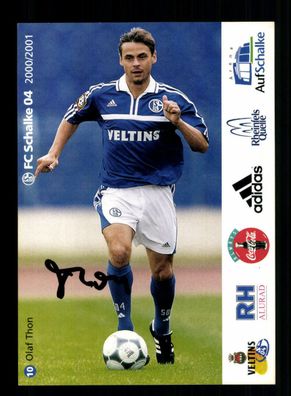 Olaf Thon Autogrammkarte FC Schalke 04 2000-01 Original Signiert
