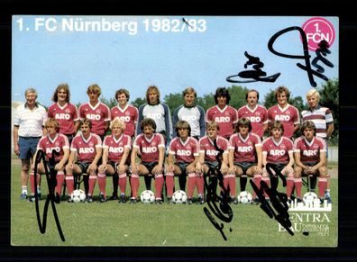Original Mannschaftskarte 1 FC Nürnberg 1982-83 5x Original Signiert