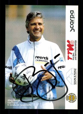 Jörg Berger Autogrammkarte FC Schalke 04 1994-95 Original Signiert