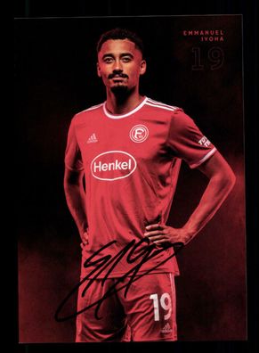 Emmanuel Iyoha Autogrammkarte Fortuna Düsseldorf 2021-22 Original Signiert