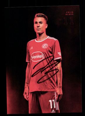 Felix Klaus Autogrammkarte Fortuna Düsseldorf 2021-22 Original Signiert