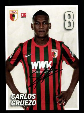 Carlos Gruezo Autogrammkarte FC Augsburg 2021-22 Original Signiert