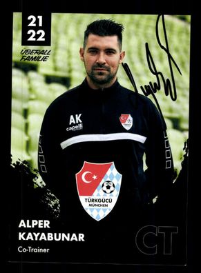Alper Kayabunar Autogrammkarte Türkgücü München 2021-22 Original Signiert