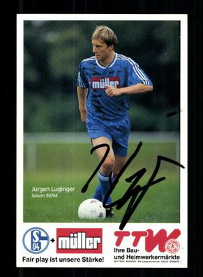 Jürgen Luginger Autogrammkarte FC Schalke 1993-94 Original Signiert