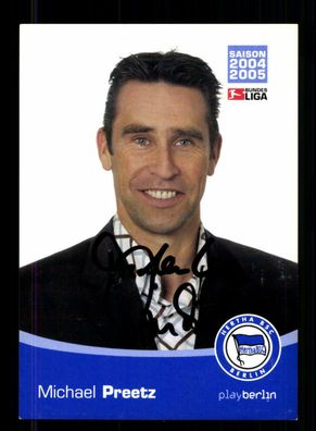 Michael Preetz Autogrammkarte Hertha BSC Berlin 2004-05 Original Signiert