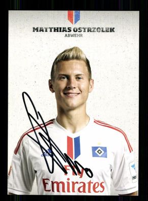 Matthias Ostrzolek Autogrammkarte Hamburger SV 2014-15 Original Signiert