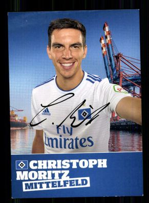 Christopher Moritz Autogrammkarte Hamburger SV 2018-19 Druck Unterschrift