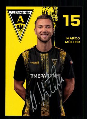 Marco Müller Autogrammkarte Alemannia Aachen 2021-22 Original Signiert