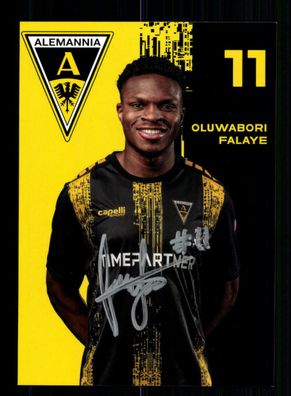 Oluwabori Falaye Autogrammkarte Alemannia Aachen 2021-22 Original Signiert