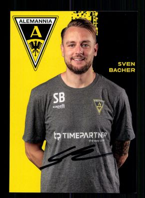 Sven Bacher Autogrammkarte Alemannia Aachen 2021-22 Original Signiert
