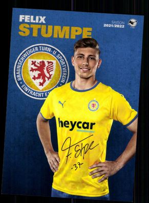 Felix Stumpe Autogrammkarte Eintracht Braunschweig 2021-22 Original Signiert