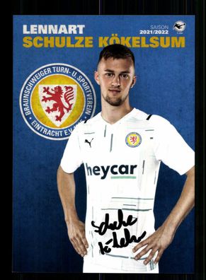 Lennart Schulze Kökelsum Autogrammkarte Eintracht Braunschweig 2021-22 Original