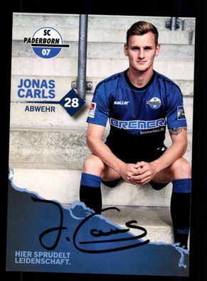 Jonas Carls Autogrammkarte SC Paderborn 2021-22 Original Signiert