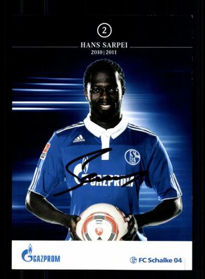 Hans Sarpei Autogrammkarte FC Schalke 04 2010-11 Original Signiert