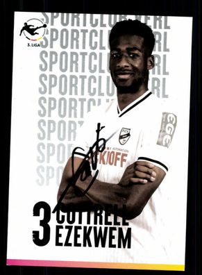 Cottrell Ezekwem Autogrammkarte SC Verl 2021-22 Original Signiert