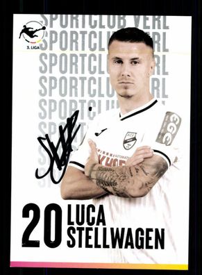 Luca Stellwagen Autogrammkarte SC Verl 2021-22 Original Signiert