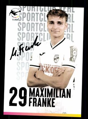 Maximilian Franke Autogrammkarte SC Verl 2021-22 Original Signiert