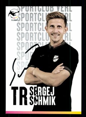 Sergej Schmik Autogrammkarte SC Verl 2021-22 Original Signiert
