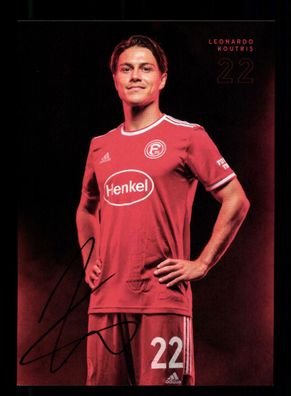 Leonardo Koutris Autogrammkarte Fortuna Düsseldorf 2021-22 Original Signiert